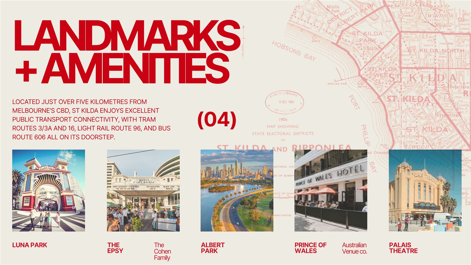 Landmarks and amenities around St Kilda